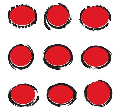 Black red  brush cycle bubble Stock Illustration