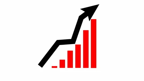 Black red chart white Stock Footage 202041595