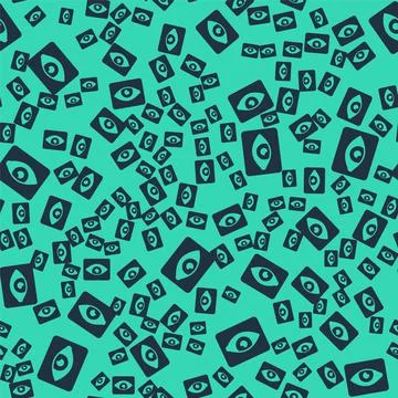 Black Red eye effect icon isolated seamless pattern on green background. Eye Stockillustratie