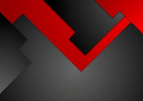 Black red geometric contrast tech background Black red geometric contrast ... Foto stock