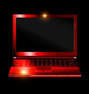 Black red laptop Stock Illustration
