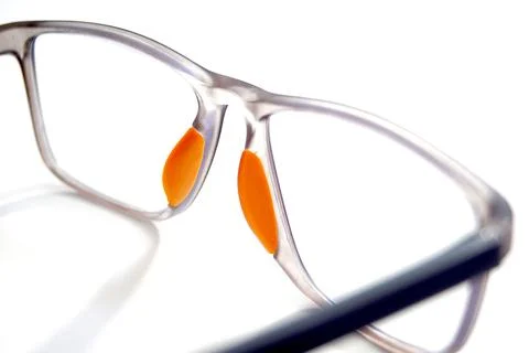 Black- red pair of spectacles in white background Stock Photos