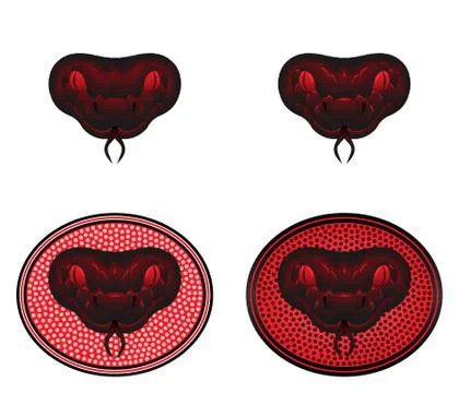 Black-red snake head, vector illustration of snake head Stock Illustration