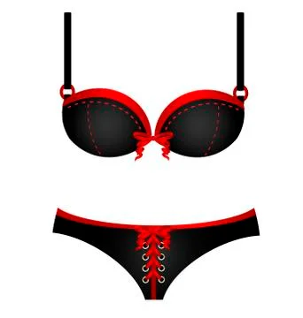 Black red swimsuit Illustrazione stock