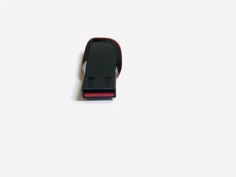 Black Red USB Flash Drive Receiver Close Up on White Background Stock Photos