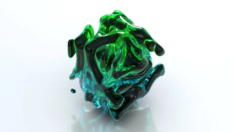 Black Reflective Liquid Cube 20 4K Stock Footage 268026062