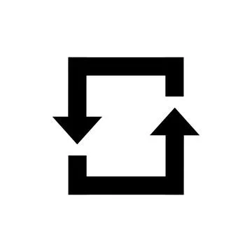 Black refresh icon with circular arrows for web interface design Stock-Illustration