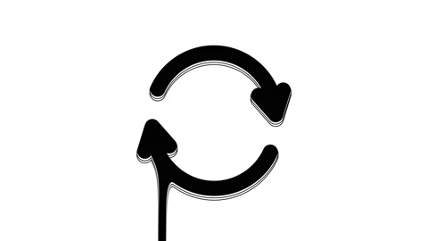 Black Refresh icon isolated on white background. Reload symbol. Rotation arrows Stock Footage 233871626