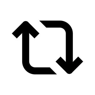 Black refresh icon for web interface and mobile application design Stock Illustration