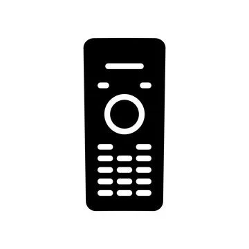 Black Remote Control with Buttons for Electronics and Home Devices Stock Illustration