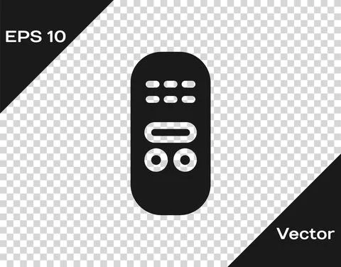 Black Remote control icon isolated on transparent background. Vector Illustrazione stock