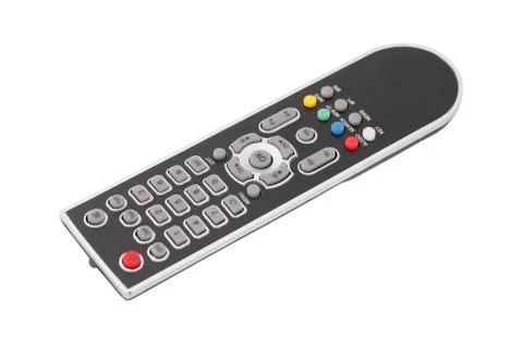Black  remote control isolated on white background (selective focus) Stock Photos