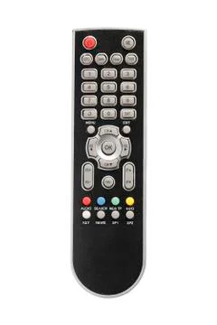 Black  remote control isolated on white background (selective focus) Stock Photos