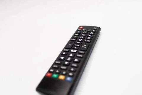 Black Remote Control on White Background Stock Photos