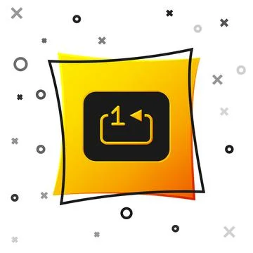 Black Repeat track music player icon isolated on white background. The sign is a Illustrazione stock