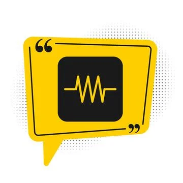 Black Resistor in electronic circuit icon isolated on white background. Yellow Stock Illustration