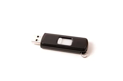 Black retractable  usb key 스톡 사진