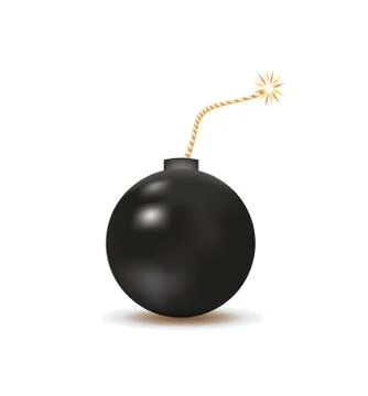 Black retro bomb Illustrazione stock