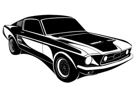 Black Retro Car Stock Illustration