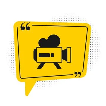 Black Retro cinema camera icon isolated on white background. Video camera. .. Stock Illustration