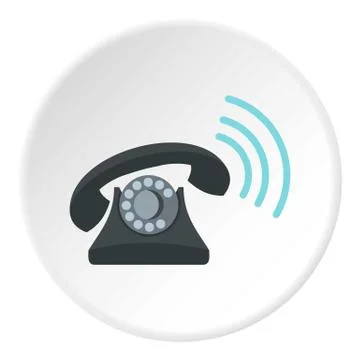 Black retro phone ringing icon circle Illustrazione stock