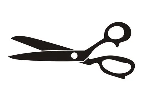 Black retro scissors icon on a white background - vector illustration イラスト素材