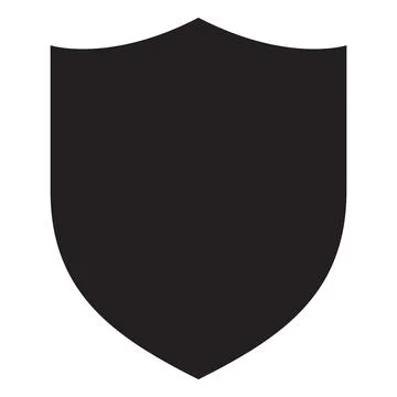 Black retro shield frame, blank mockup of quality mark or medal. Stock Illustration