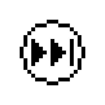 Black rewind button, pixel art design. 库存插图