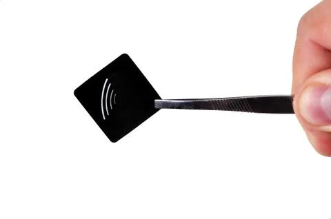 Black rfid tag Foto stock