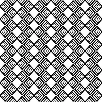 Black rhombuses in a seamless vector geometric pattern. Stock Illustration