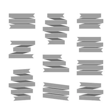 Black ribbon banners set Stock Illustration