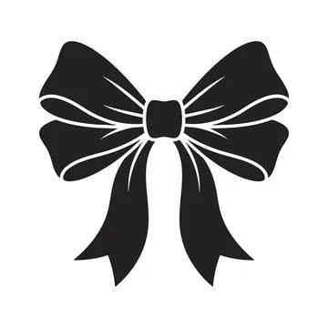 Black Ribbon Bow Graphic Element for Celebratory Gift Wrapping and Decorati.. Illustrazione stock