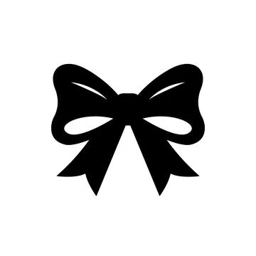 Black ribbon bow icon in solid style. Simple vector symbol for gift wrappin.. 스톡 일러스트