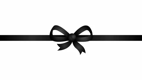 Black ribbon with a bow white Stock Footage 221833492