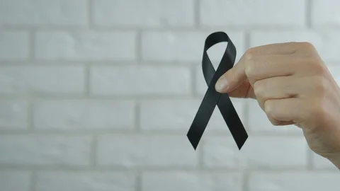 Black ribbon. Vídeos de archivo 126384798