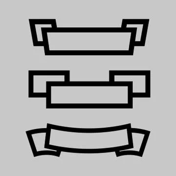 Black ribbon icon set Stock Illustration