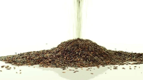 Black rice falling. 库存影片 89612080