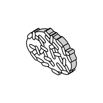 Black rice isometric icon vector illustration Illustrazione stock