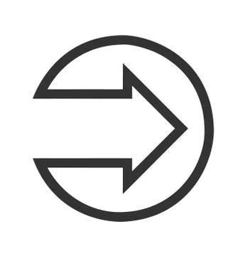 Black right arrow flat icon on white Background Stock Illustration