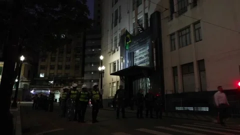 Black rights groups protest against police brutality in São Paulo, Sao Paulo (es 스톡 동영상 247294793