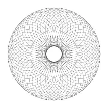 Black ring of circles. Tube effect. Stylish abstract design element Stock Illustration