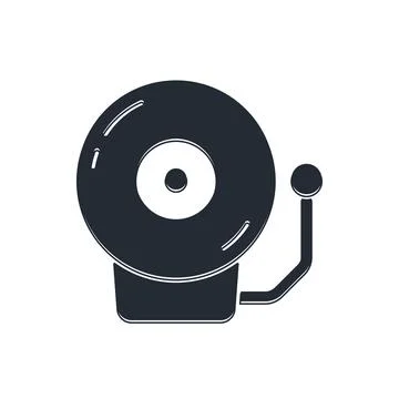 Black Ringing alarm bell icon isolated on white background. Alarm symbol, s.. Stock Illustration