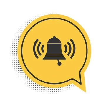 Black Ringing bell icon isolated on white background. Alarm symbol, service bell 스톡 일러스트