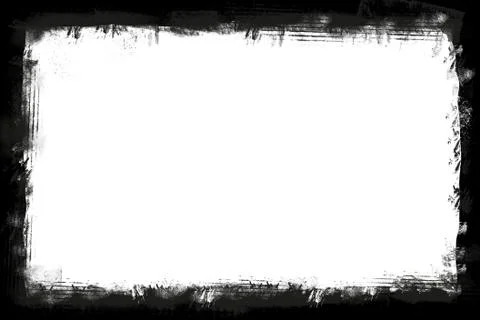 Black ripped border frame over white background horizontal image Stock Photos