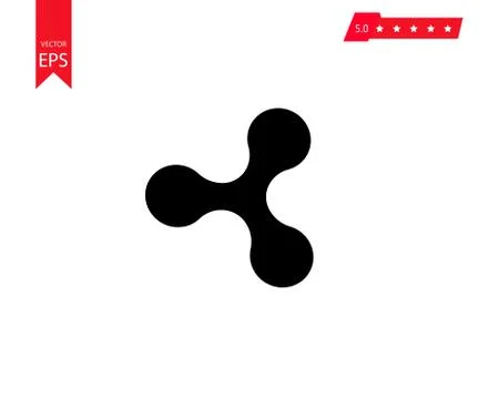 Black Ripple line icon for internet money. Crypto currency symbols and coin i 스톡 일러스트
