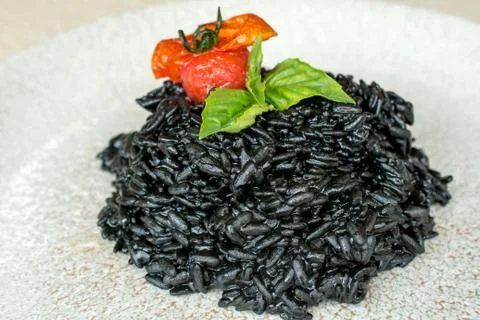 Black risotto Stock Photos