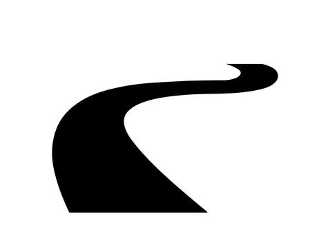 Black road icon vector Stock Illustration