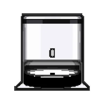 Black robot vacuum cleaner pixel art vector illustration Stockillustratie