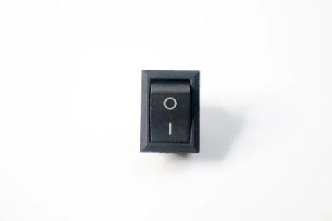 Black Rocker Switch On Off Position Stock-Fotos