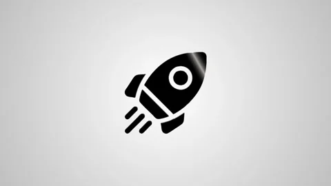 Black rocket animation against a light gray background, 3d rendered motion .. 库存影片 346496360